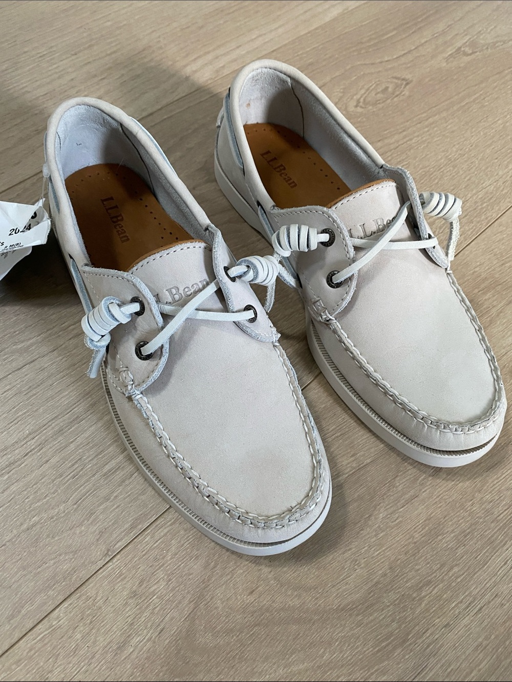 HTF LL Bean Casco Bay Bone Nubuck Boat Moc Women’s 8